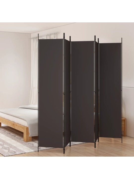 5-paneelinen tilanjakaja ruskea 250x220 cm kangas