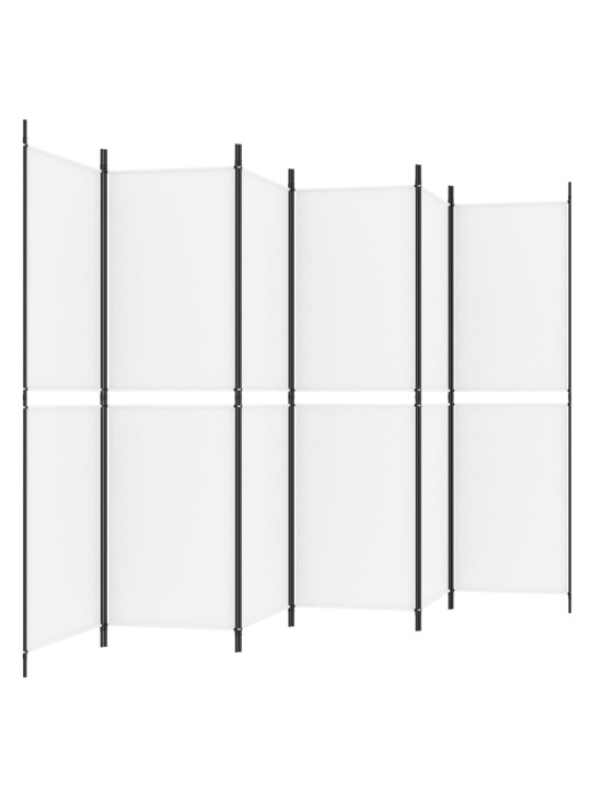 6-paneelinen tilanjakaja valkoinen 300x180 cm kangas
