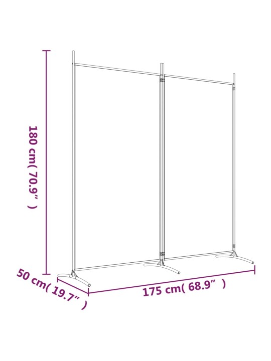 2-paneelinen Tilanjakaja antrasiitti 175x180 cm kangas