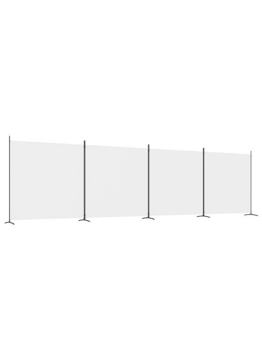 4-paneelinen Tilanjakaja valkoinen 698x180 cm kangas