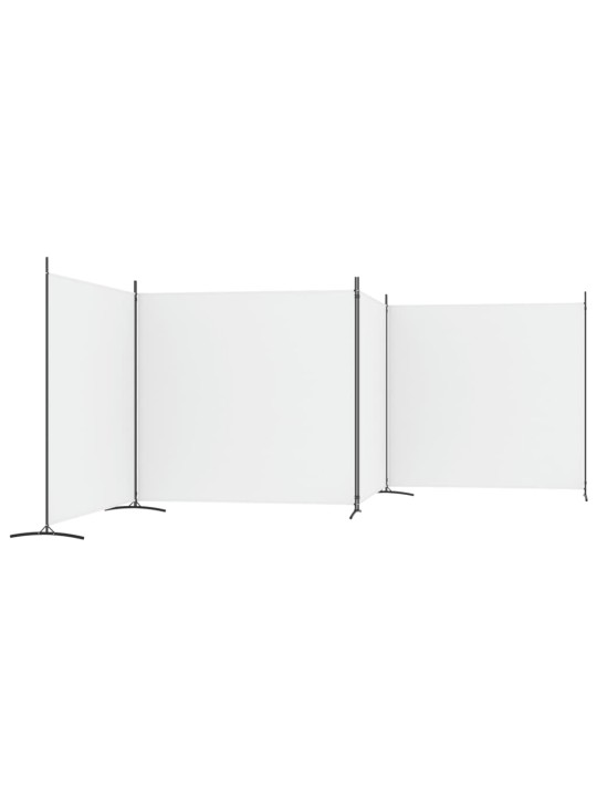4-paneelinen Tilanjakaja valkoinen 698x180 cm kangas