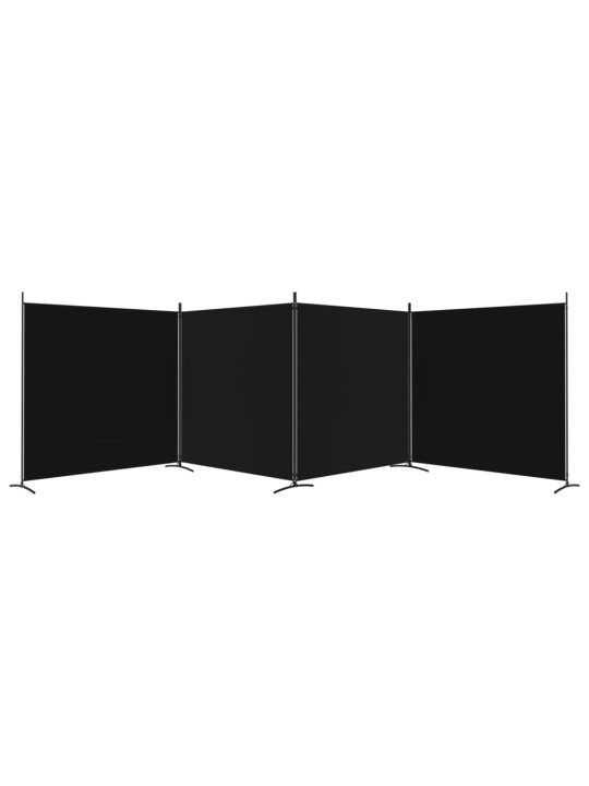 4-paneelinen Tilanjakaja musta 698x180 cm kangas