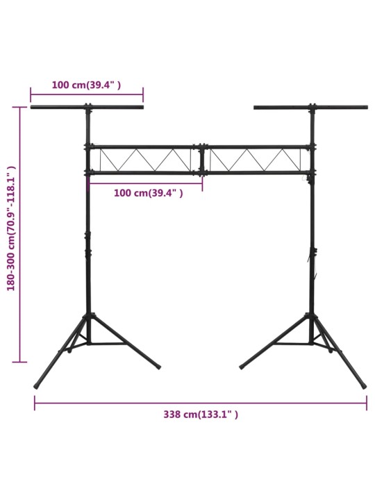 Valoteline musta 338x115x(180-300) cm teräs