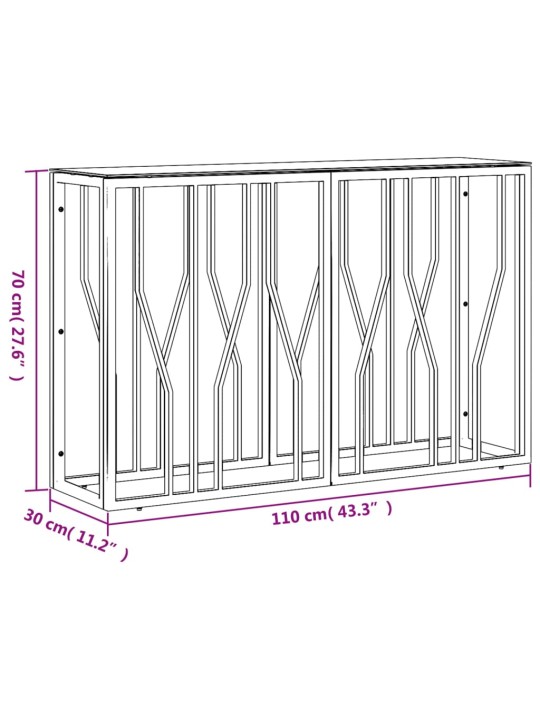 Konsolipöytä 110x30x70 cm ruostumaton teräs ja lasi