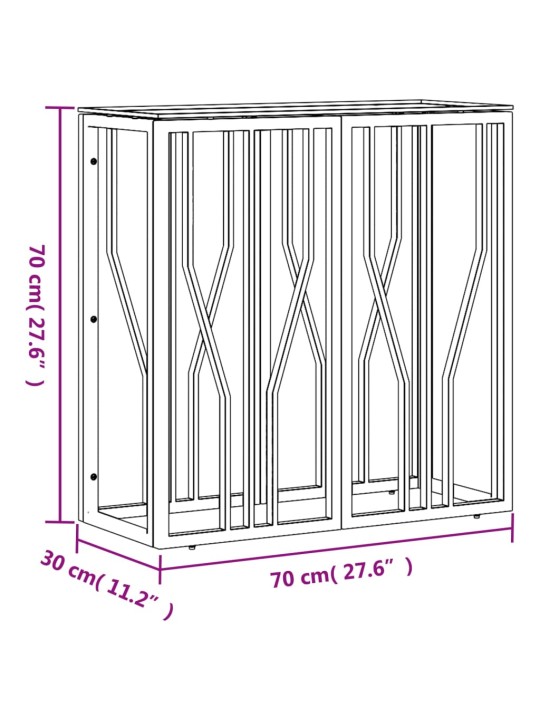 Konsolipöytä kulta 70x30x70 cm ruostumaton teräs ja lasi