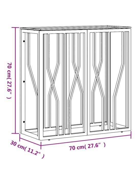 Konsolipöytä hopea 70x30x70 cm ruostumaton teräs ja lasi