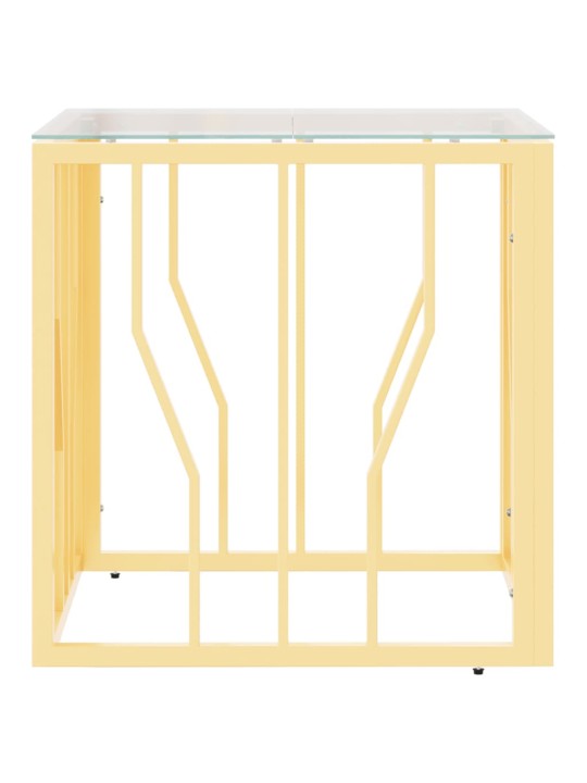 Sohvapöytä kulta 50x50x50 cm ruostumaton teräs ja lasi