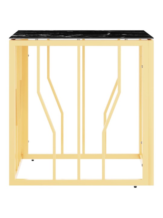 Sohvapöytä kulta 50x50x50 cm ruostumaton teräs ja lasi
