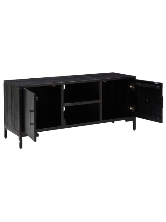Tv-taso musta 110x35x48 cm täysi mänty