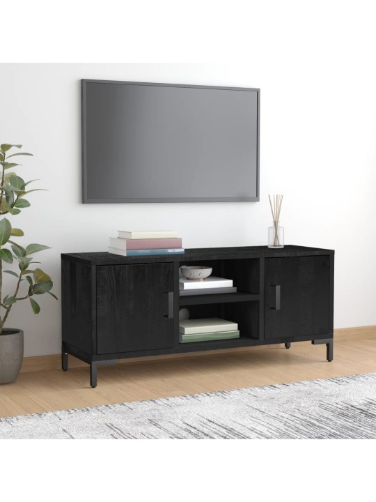 Tv-taso musta 110x35x48 cm täysi mänty