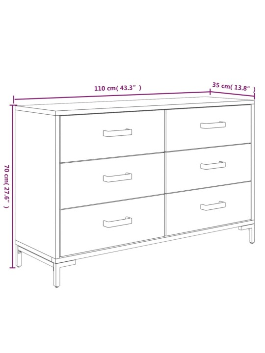 Senkki ruskea 110x35x70 cm täysi mänty