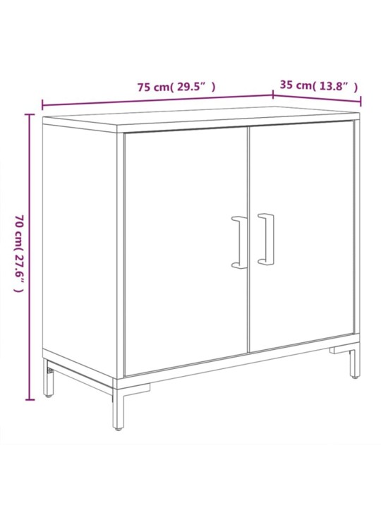 Senkki musta 75x35x70 cm täysi mänty