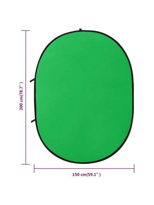 2 in 1 Ovaali studio taustakangas vihreä ja sininen 200x150 cm