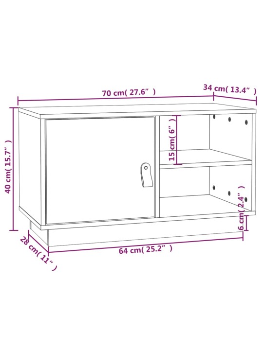 TV-taso 70x34x40 cm täysi mänty