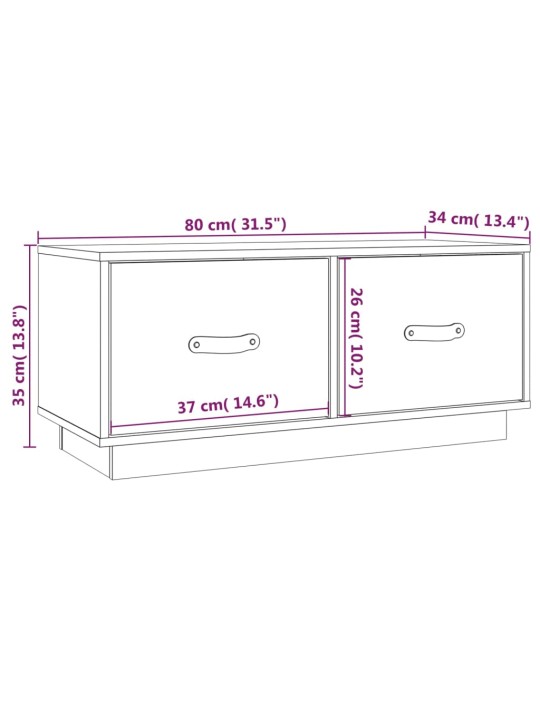 Tv-taso 80x34x35 cm täysi mänty
