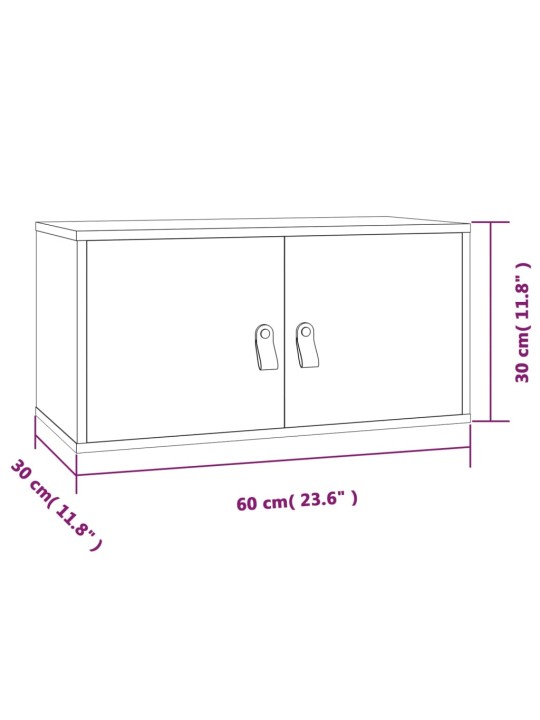 Seinäkaappi harmaa 60x30x30 cm täysi mänty