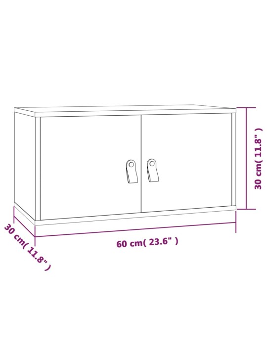 Seinäkaapit 2 kpl harmaa 60x30x30 cm täysi mänty