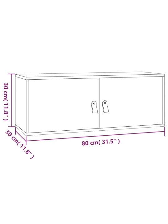 Seinäkaapit 2 kpl 80x30x30 cm täysi mänty