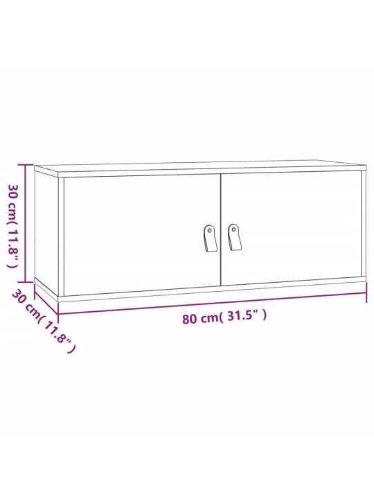 Seinäkaappi hunajanruskea 80x30x30 cm täysi mänty