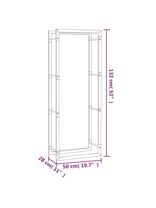 Polttopuuteline mattamusta 50x28x132 cm teräs