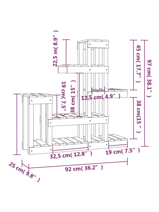 Kasviteline 92x25x97 cm täysi mänty