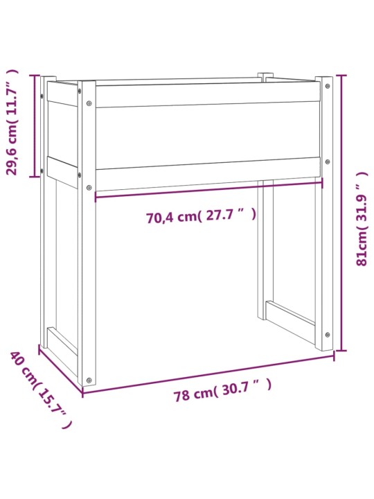 Kukkalaatikko hunajanruskea 78x40x81 cm täysi mänty