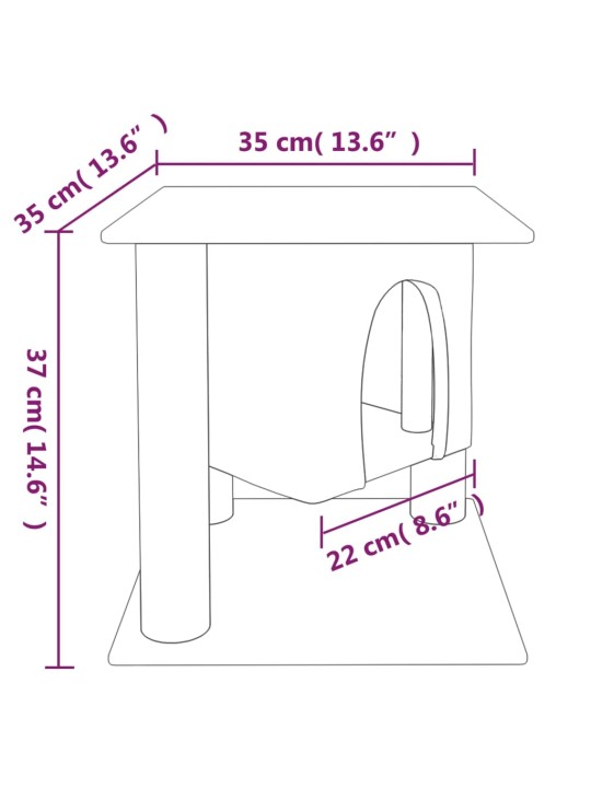 Kissan kiipeilypuu sisal- raapimispylväillä tummanharmaa 37 cm