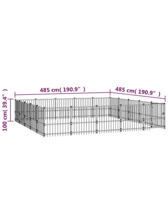 Koiran ulkohäkki teräs 23,52 m²