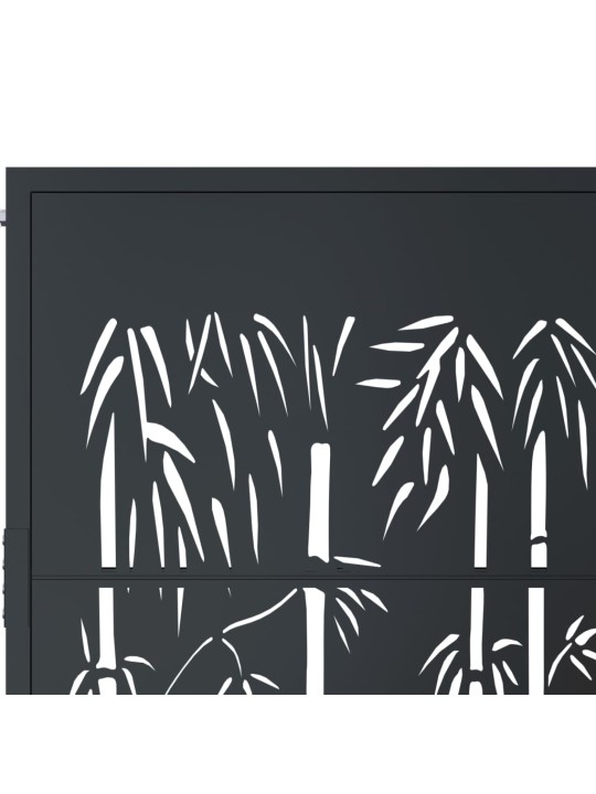 Puutarhaportti antrasiitti 105x180 cm teräs bambukuvio