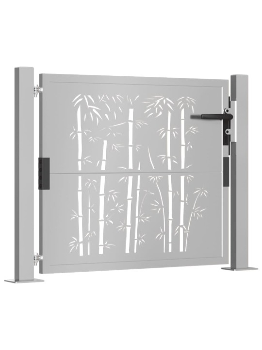 Puutarhaportti 105x80 cm corten teräs bambukuvio