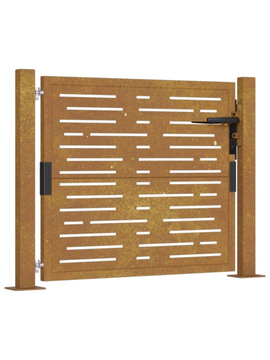Puutarhaportti 105x80 cm corten teräs raitakuvio