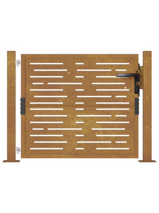 Puutarhaportti 105x80 cm corten teräs raitakuvio