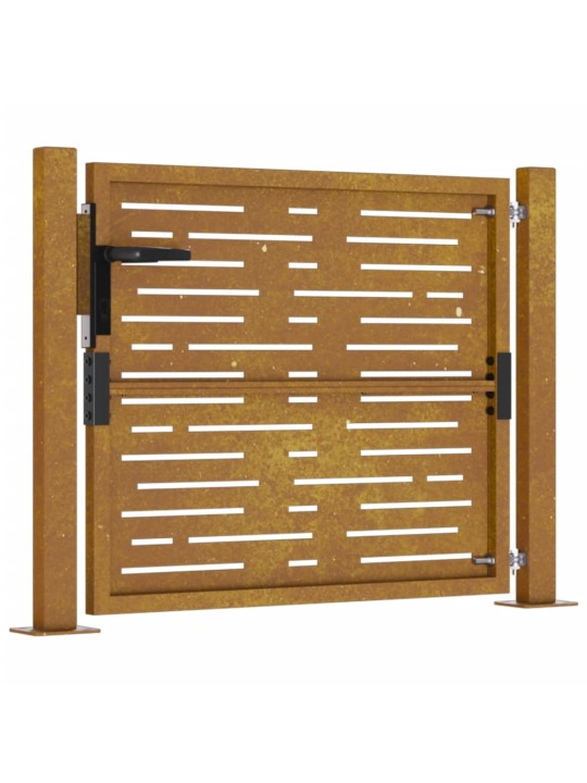 Puutarhaportti 105x80 cm corten teräs raitakuvio
