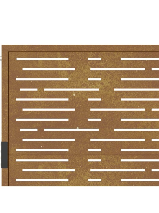 Puutarhaportti 105x80 cm corten teräs raitakuvio