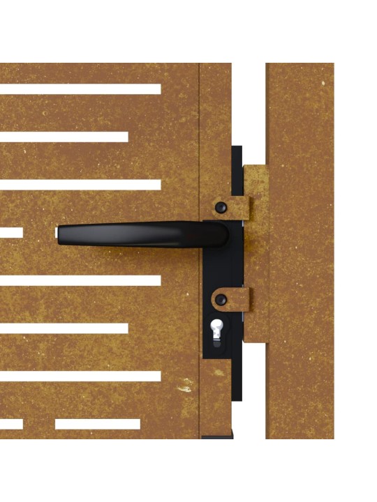 Puutarhaportti 105x80 cm corten teräs raitakuvio