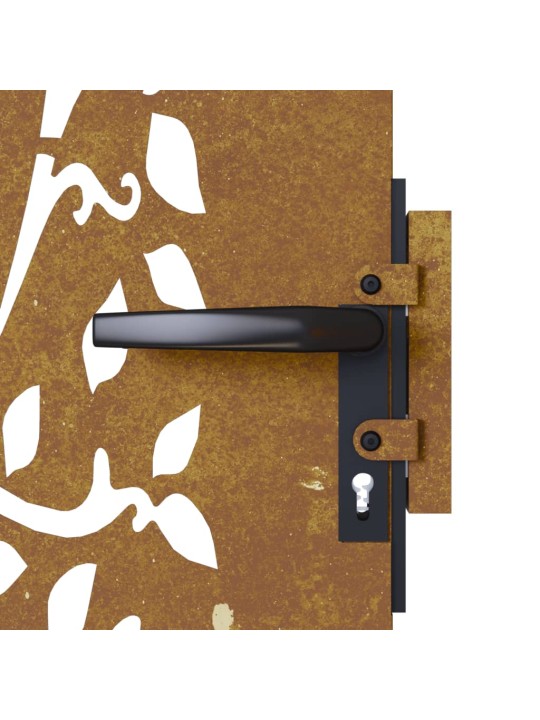 Puutarhaportti 85x100 cm corten teräs puukuvio