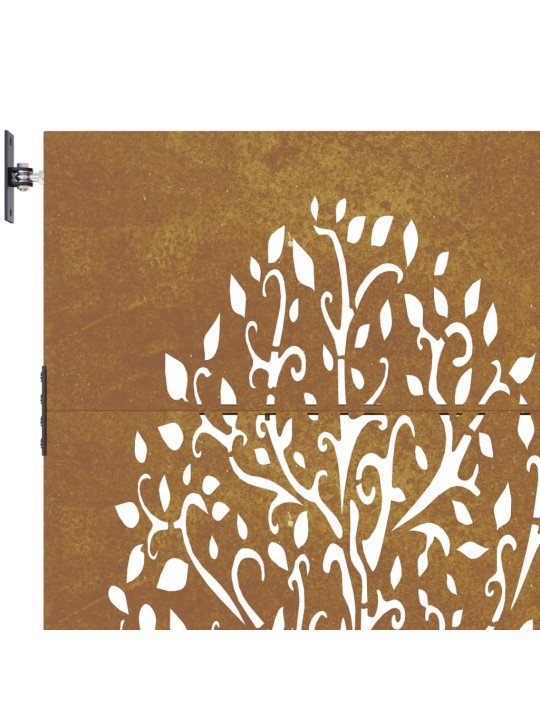 Puutarhaportti 85x100 cm corten teräs puukuvio