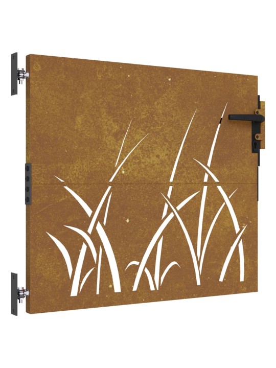 Puutarhaportti 85x100 cm corten teräs ruohokuvio