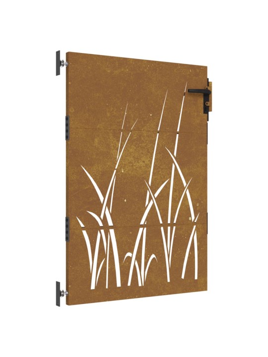 Puutarhaportti 85x125 cm corten teräs ruohokuvio