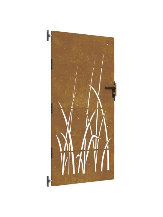 Puutarhaportti 85x175 cm corten teräs ruohokuvio