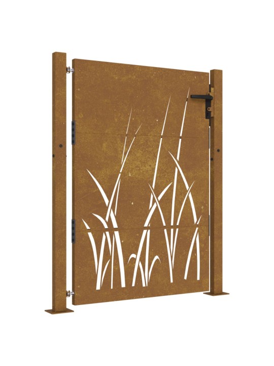 Puutarhaportti 105x130 cm corten teräs ruohokuvio