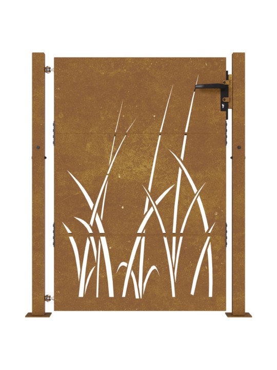 Puutarhaportti 105x130 cm corten teräs ruohokuvio