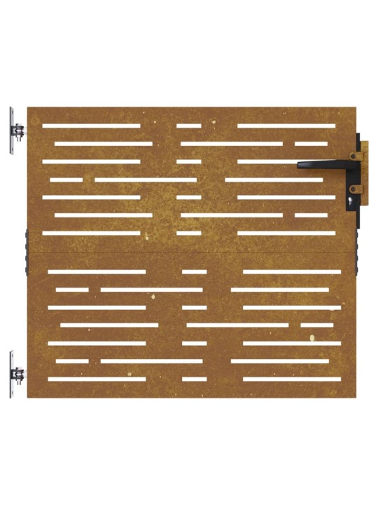 Puutarhaportti 85x100 cm corten teräs raitakuvio