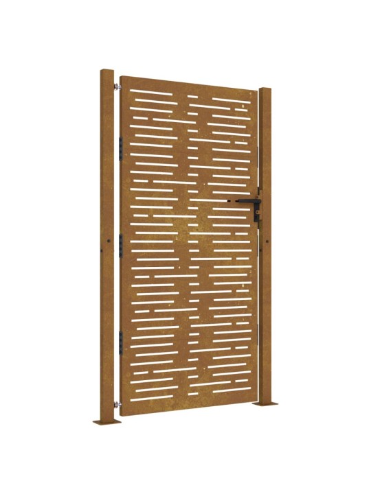 Puutarhaportti 105x205 cm corten teräs raitakuvio