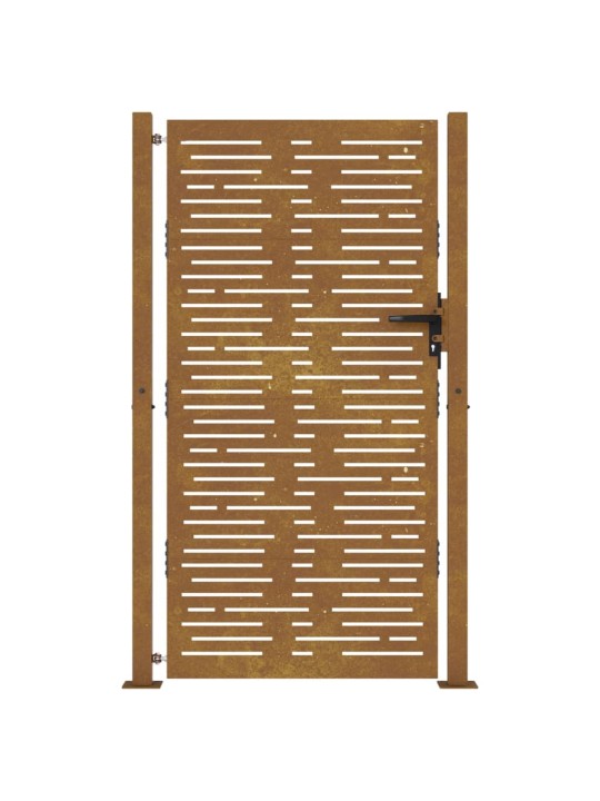 Puutarhaportti 105x205 cm corten teräs raitakuvio