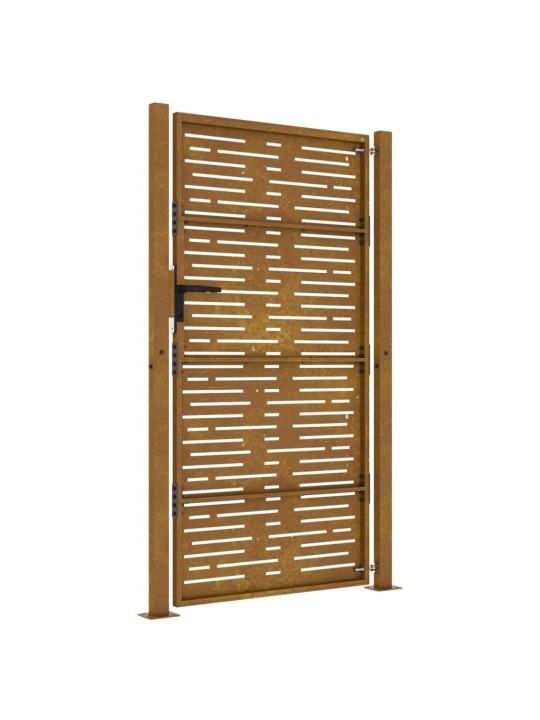 Puutarhaportti 105x205 cm corten teräs raitakuvio