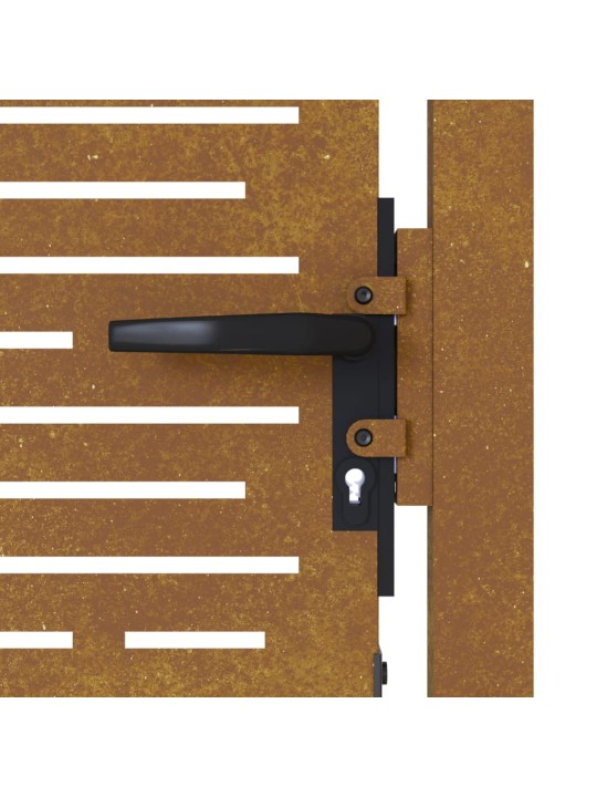 Puutarhaportti 105x205 cm corten teräs raitakuvio