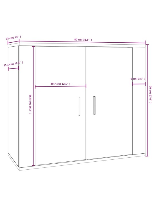 Senkki musta 80x33x70 cm tekninen puu