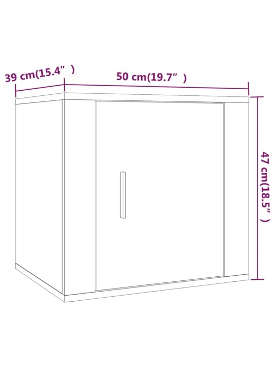 Yöpöydät 2 kpl ruskea tammi 50x39x47 cm