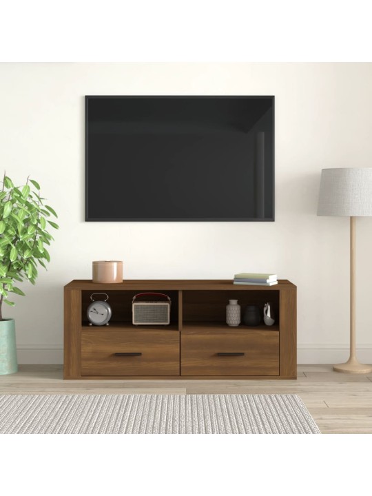 TV-taso ruskea tammi 100x35x40 cm tekninen puu